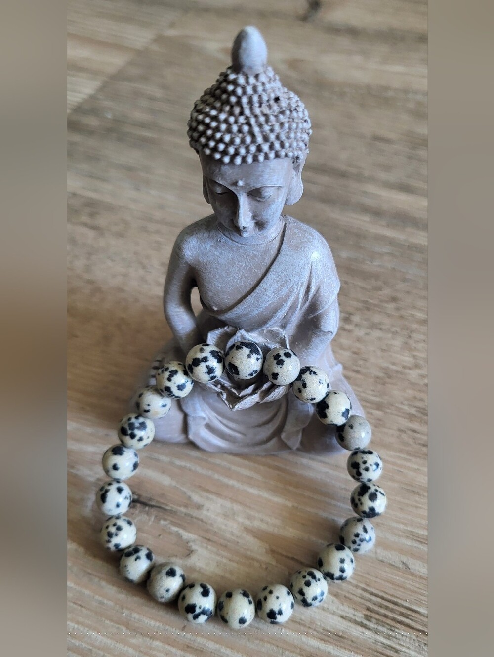 ✨ Dalmatian Jasper Beaded Bracelet ✨
